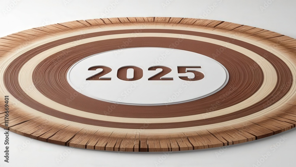 Target 2025 tree rings symbolizing growth and sustainability white background illustration nature concept Target 2025 tree rings symbolizing growth and sustainability white background illustration nature concept
