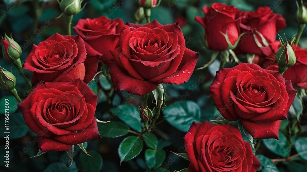 Naklejka premium bunch of red roses