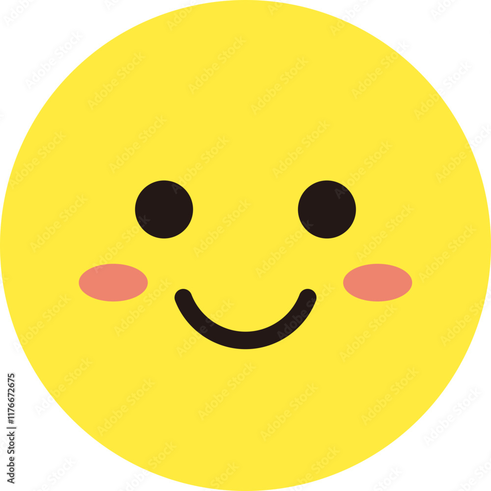 Fototapeta premium 顔 表情 アイコン 黄色 シンプル 丸 単体 笑顔 ニコニコ