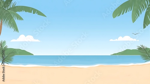Serene Tropical Beach Scene Perfect for travel brochures,websites,and social media posts showcasing idyllic getaways