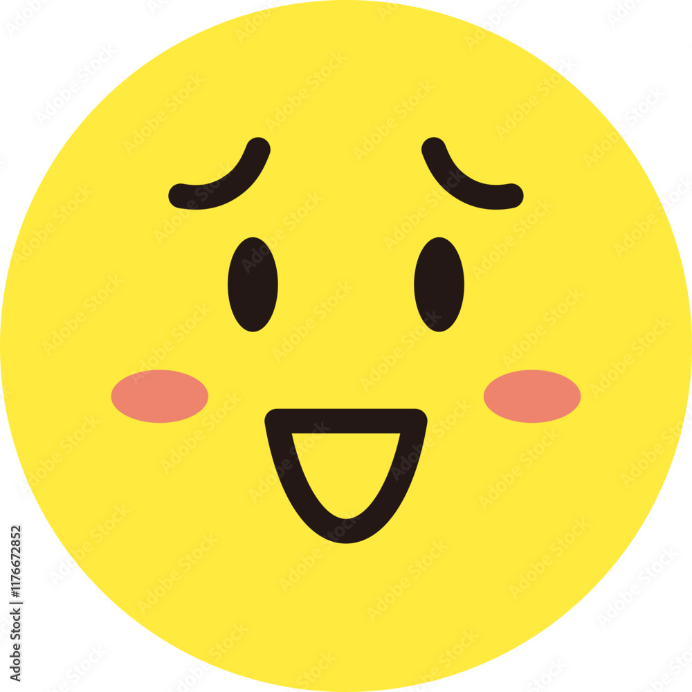 Fototapeta premium 顔 表情 アイコン 黄色 シンプル 丸 単体 嘲笑う