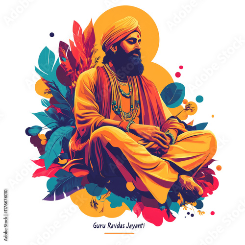 Vibrant Guru Ravidas Illustration for Ravidas Jayanti Celebration photo