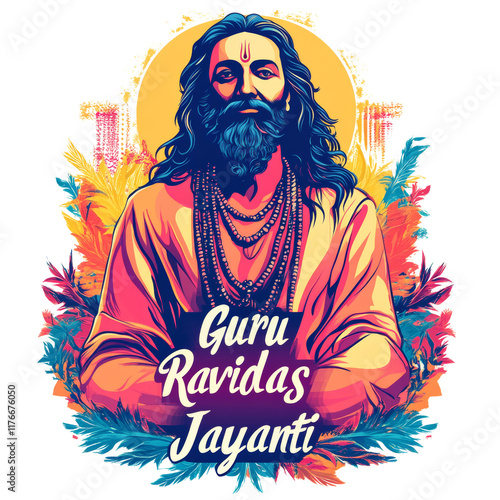 Vibrant Guru Ravidas Illustration for Ravidas Jayanti Celebration photo