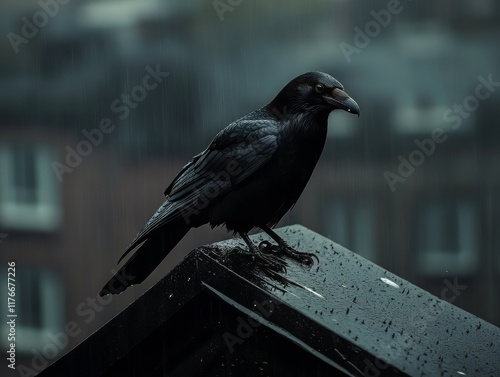 raven on a fence