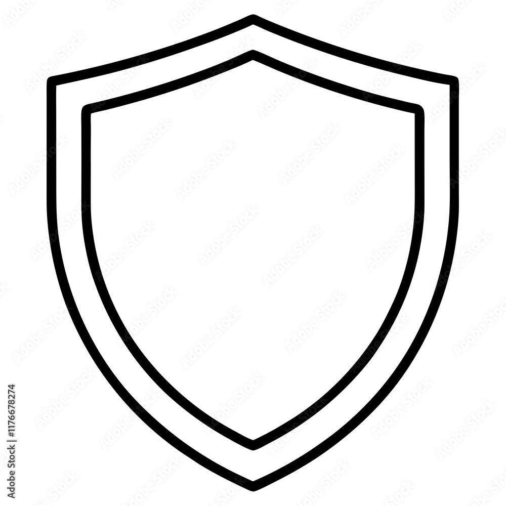 Security Shield Vector Line Art Security Shield Vector Line Art