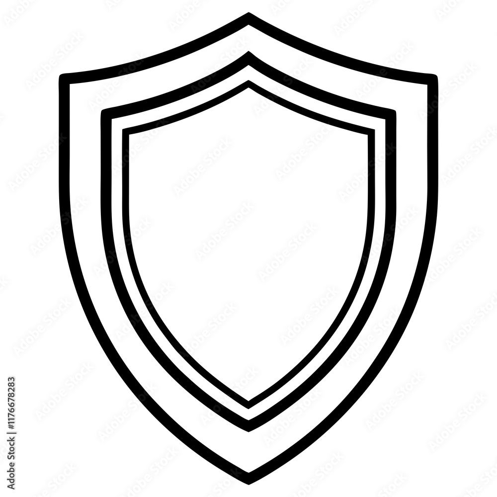 Security Shield Vector Line Art Security Shield Vector Line Art