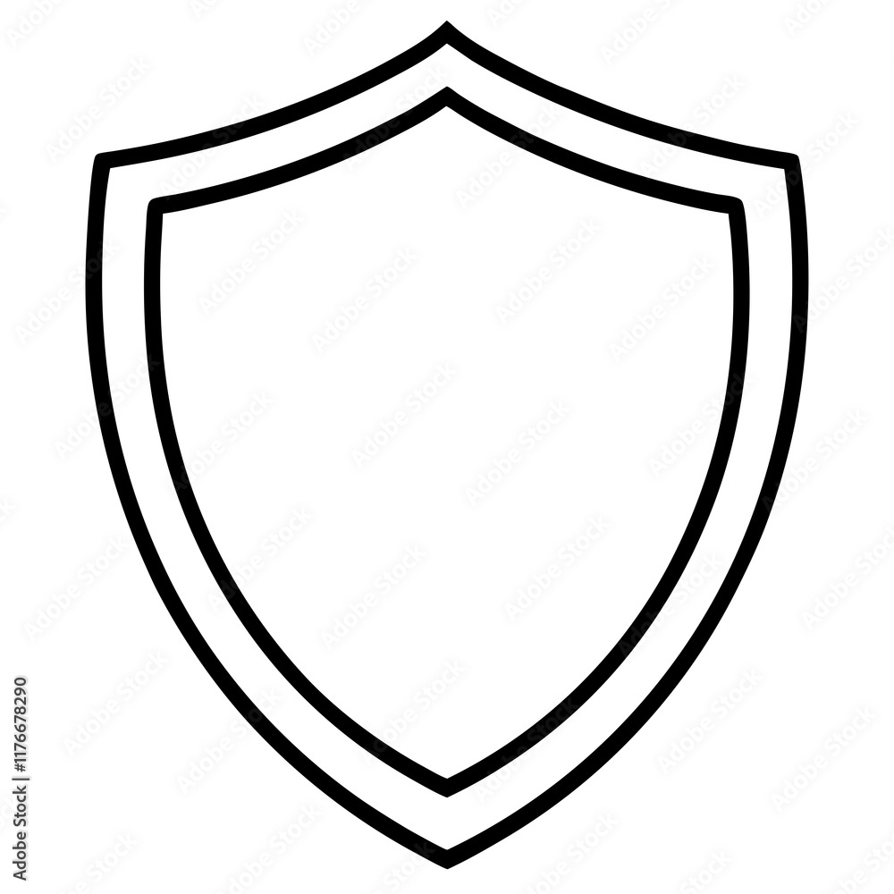Security Shield Vector Line Art Security Shield Vector Line Art