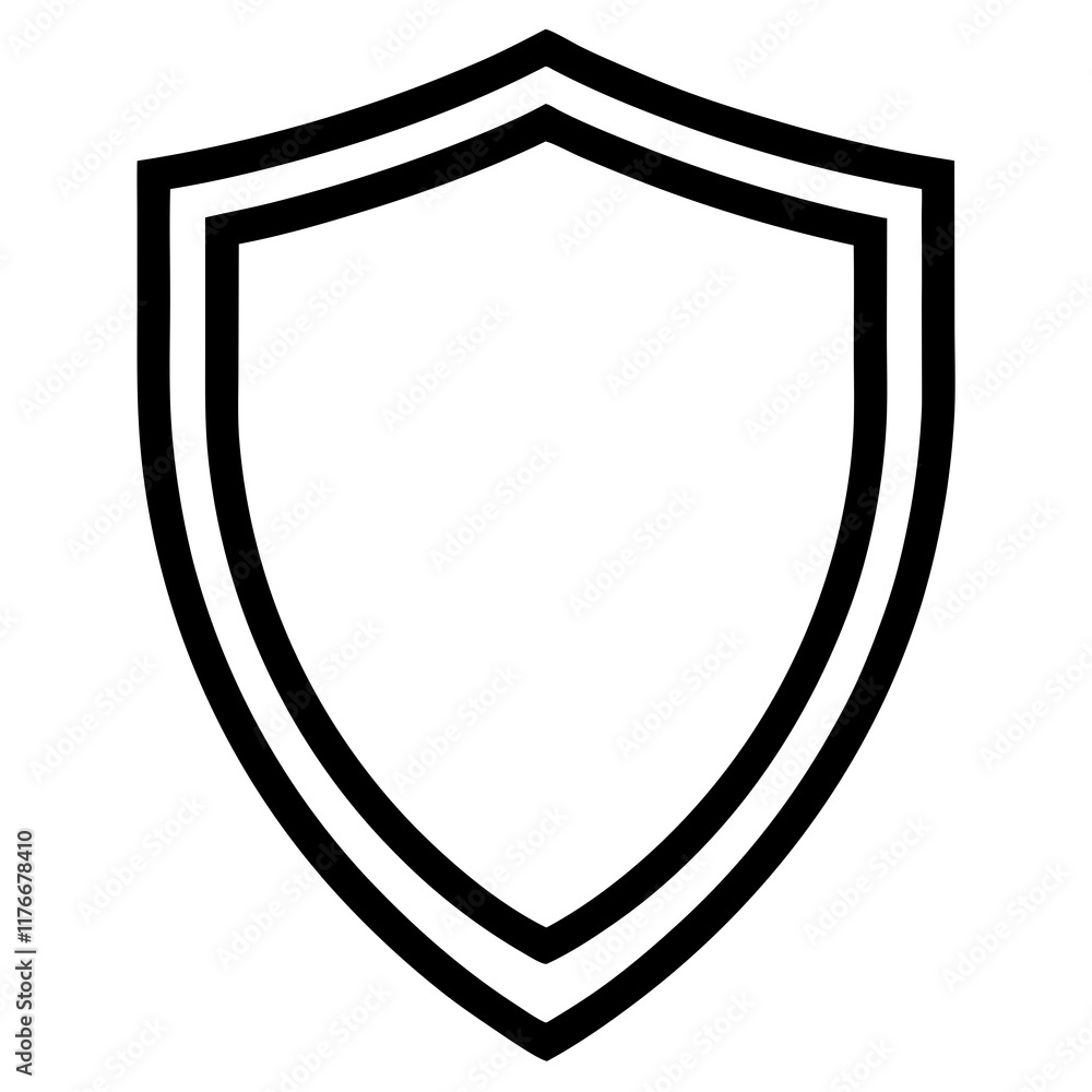 Security Shield Vector Line Art Security Shield Vector Line Art