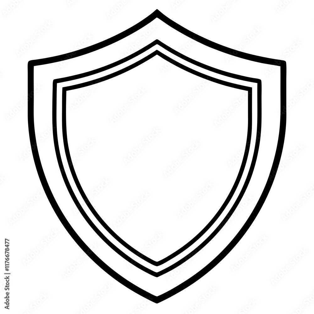 Security Shield Vector Line Art Security Shield Vector Line Art