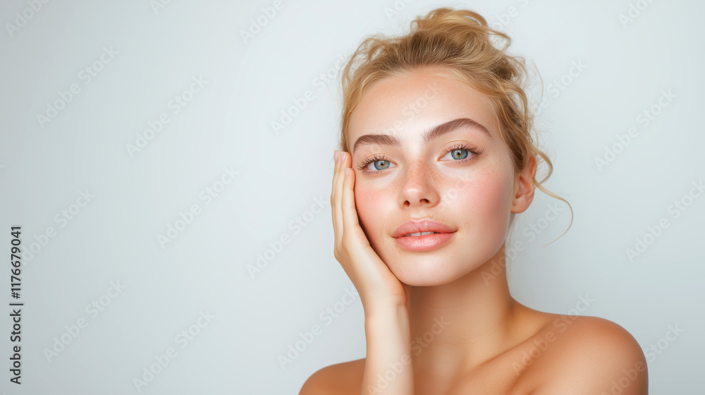 Natural beauty portrait of a woman studio photography calm close-up Natural beauty portrait of a woman studio photography calm close-up