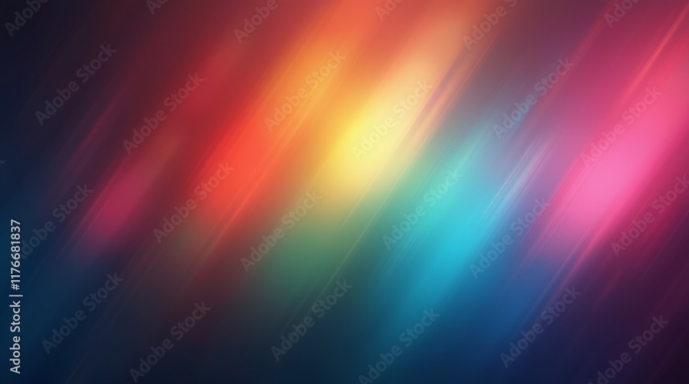 Dynamic Rainbow Light Streaks Blending Into A Vibrant Abstract Pattern. Dynamic Rainbow Light Streaks Blending Into A Vibrant Abstract Pattern.