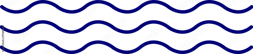 Blue Water Waves Icon Or Symbol. Blue Water Waves Icon Or Symbol.