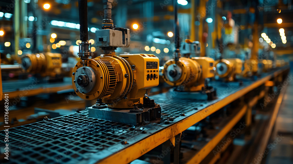 Industrial Factory Automated Production Line Yellow Machines Industrial Factory Automated Production Line Yellow Machines