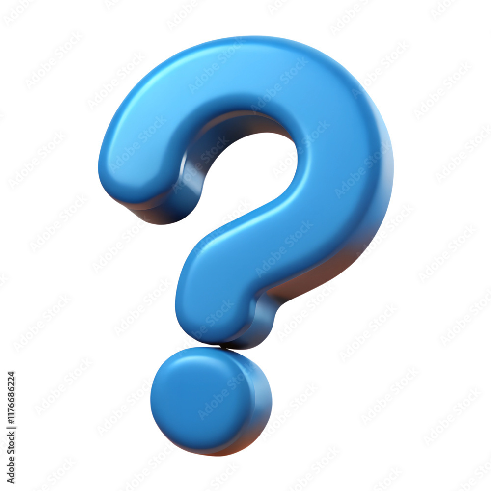 Fototapeta premium Plastic question mark. 3D icon