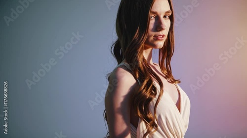 Wallpaper Mural perfect woman model in white dress female, face, skin, care, young, makeup, perfect, smile, cosmetic, studio, treatment, portrait, facial, health, spa, skin care, brune, cosmetology happy glow beauty Torontodigital.ca