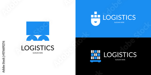 Stylized Logistic symbol. Vector illustration.