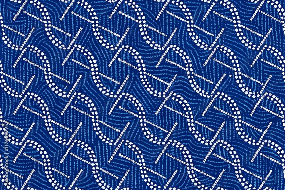Abstract Geometric Indigo Dye Pattern Design of denim intextile Abstract Geometric Indigo Dye Pattern Design of denim intextile