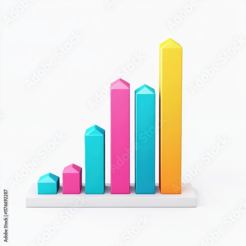 Colorful bar graph model displaying growth in data visualization, featuring pink, blue, and yellow bars. Free Download Colorful bar graph model displaying growth in data visualization, featuring pink, blue, and yellow bars. - GFXLoad