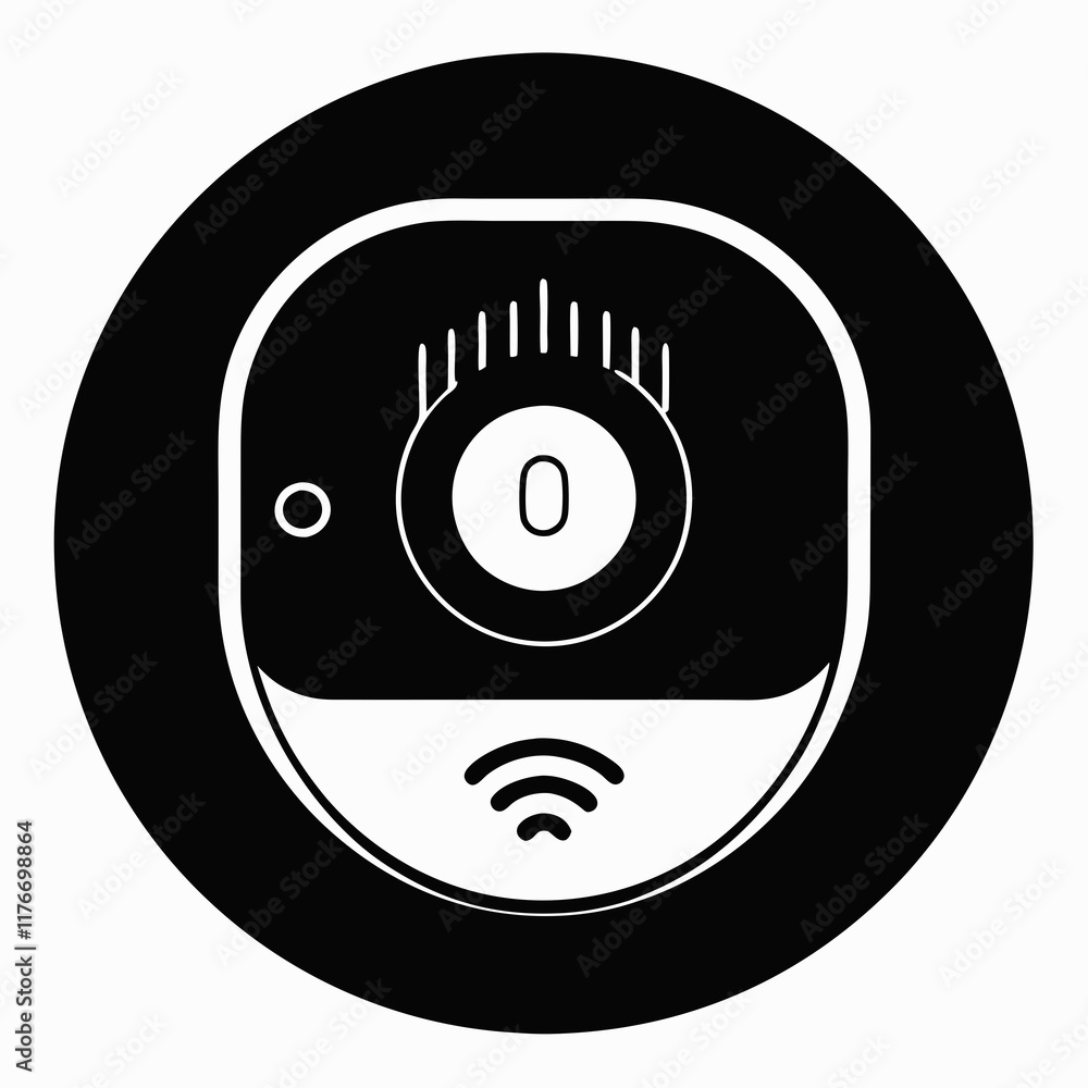 Smart Thermostat Silhouette Vector Art Smart Thermostat Silhouette Vector Art