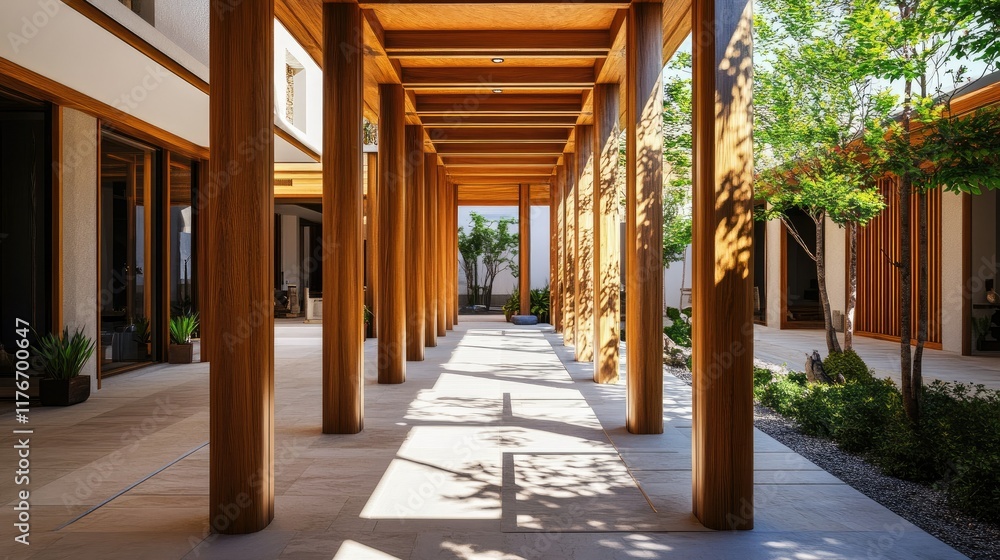 Tranquil Wooden Pathway: A Serene Architectural Design Tranquil Wooden Pathway: A Serene Architectural Design