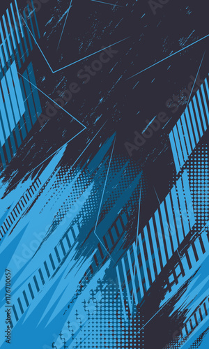 Abstract blue grunge brush stroke racing background for sublimation jersey