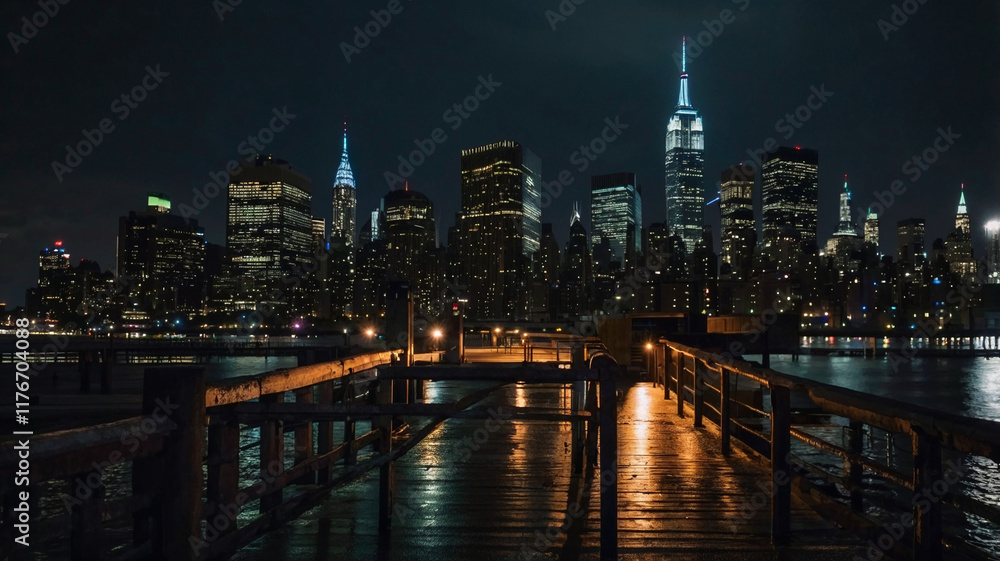 Fototapeta premium night view of the city