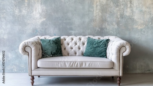 A Zoom background featuring decorative furniture, a light gray wall, and abstract art