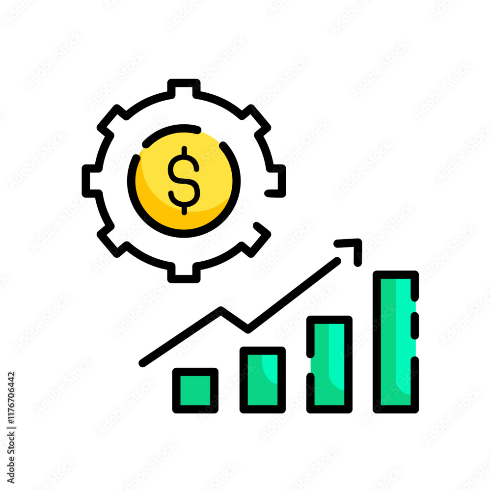 Line icon graph. data, bars and economic growth elements for business infographics. visualization of data statistics and analytics. isolated on white background. vector illustration Line icon graph. data, bars and economic growth elements for business infographics. visualization of data statistics and analytics. isolated on white background. vector illustration