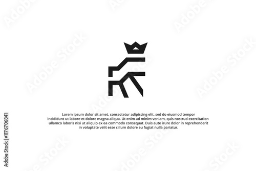 lion king abstract modern logo design