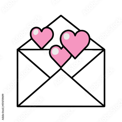 Romantic Envelope Icon Design. photo