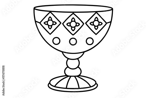 chalice with gemstones silhouette white background
