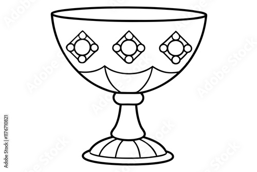 chalice with gemstones silhouette white background