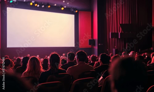 Wallpaper Mural People sitting in movie theater watching film with bright lights Torontodigital.ca