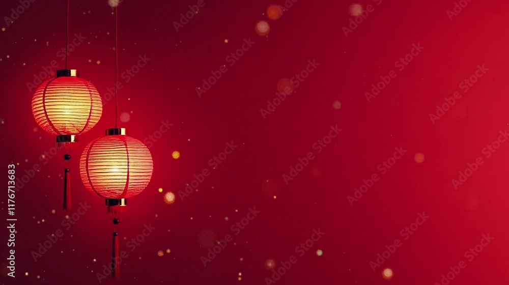 Chinese Lunar New Year lantern in red background copy space photo for greeting card, campaign, advertisement. Chinese Lunar New Year lantern in red background copy space photo for greeting card, campaign, advertisement.