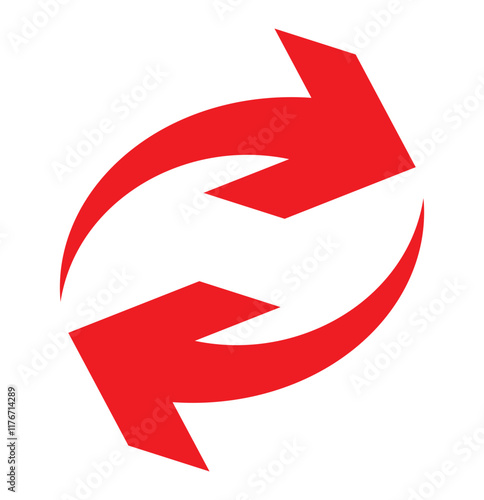 Free Download circle arrow icon set. circular arrow icon, refresh, reload. Set of circle arrows rotating on white background. Vector illustration.  Symbol of reload, refresh, loading, recycle and repeat. Red arrow - GFXLoad