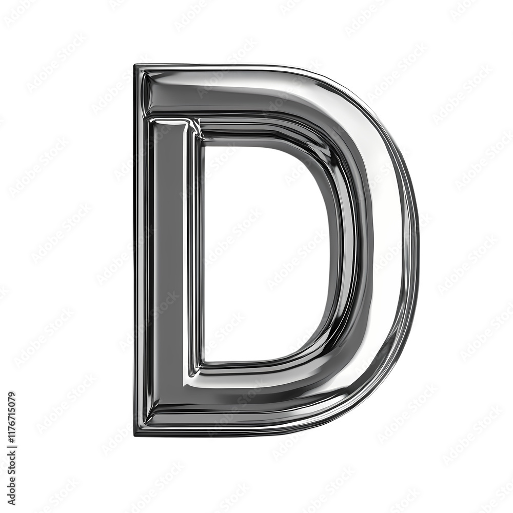 3D metallic letter isolated on transparent background 3D metallic letter isolated on transparent background