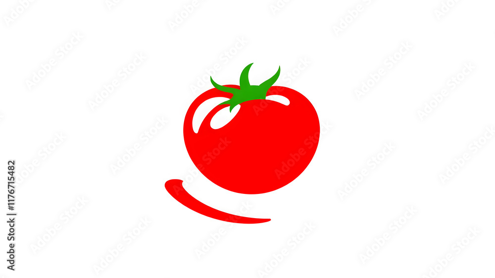 Red tomato logo icon on white background, Generative AI Red tomato logo icon on white background, Generative AI