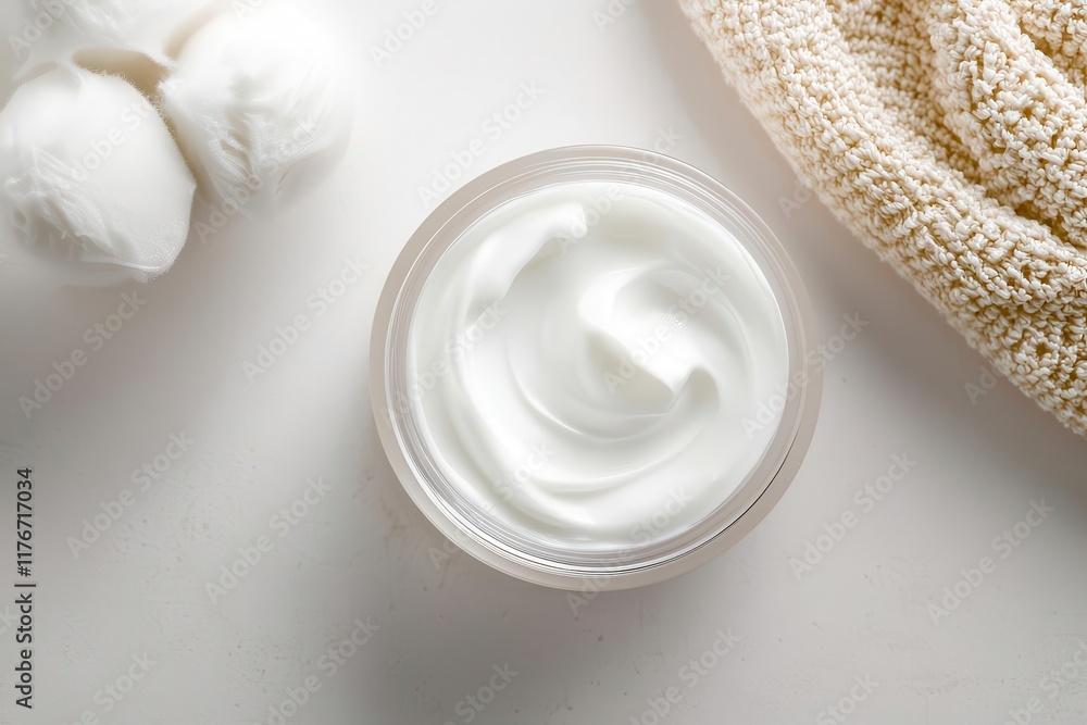 Moisturizing cream in a glass container Moisturizing cream in a glass container