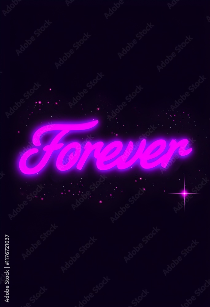 Obraz premium Futuristic Neon Love Poster | Glowing Pink and Blue Text on Black Background