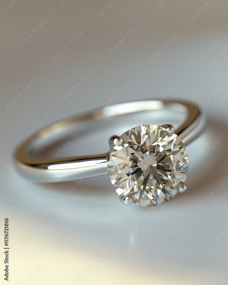 A stunning solitaire diamond ring on a soft background, showcasing elegance and timeless beauty. A stunning solitaire diamond ring on a soft background, showcasing elegance and timeless beauty.
