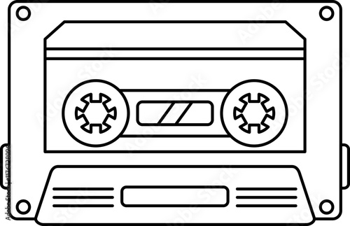 Cassette Tape Line Icon