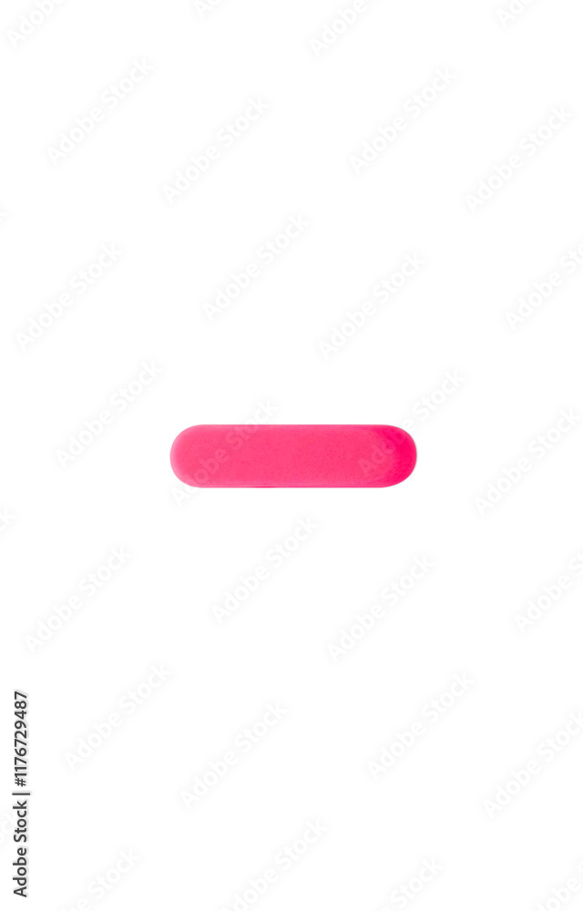 Three-dimensional minus sign. Color clay pink Three-dimensional minus sign. Color clay pink