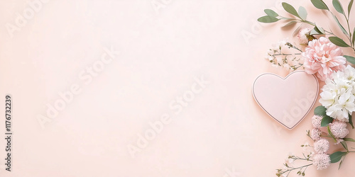 Blumenherz - Muttertag - Valentinstag Hochzeit und sonstige Feierlichkeiten. Karte Banner mit Platz für Text