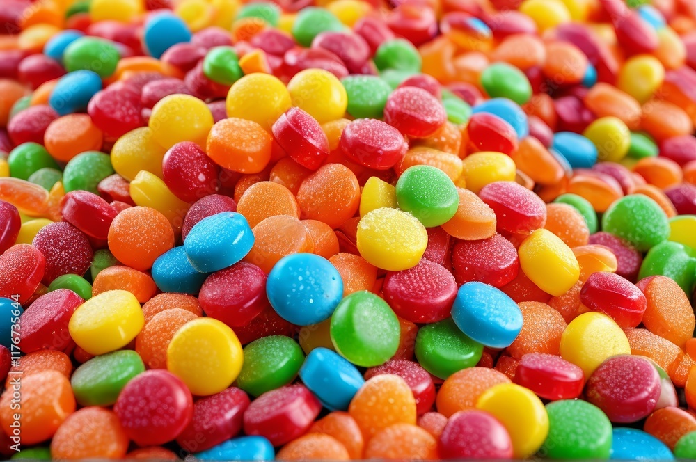 a close up of a pile of colorful candy with a blue background a close up of a pile of colorful candy with a blue background