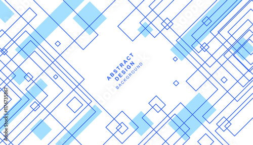 青色の斜めの四角形で組み合わせた抽象的な背景素材