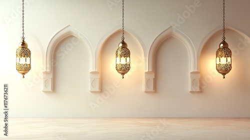 Illuminated Moroccan Lanterns Hang In Elegant Arches