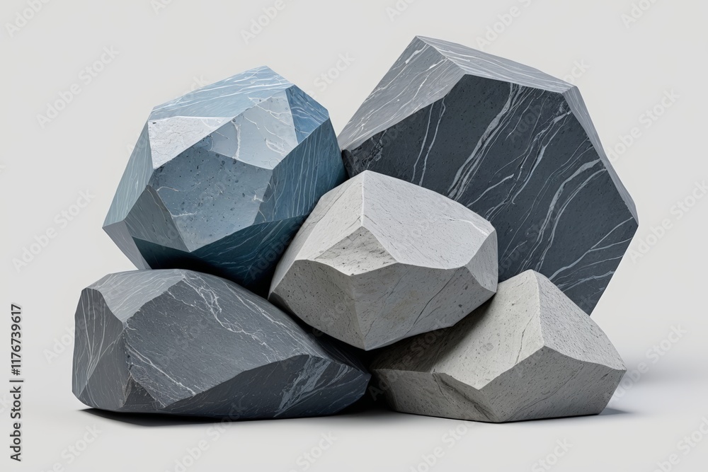 Naklejka premium several different sized and shaped rocks are stacked on top of each other