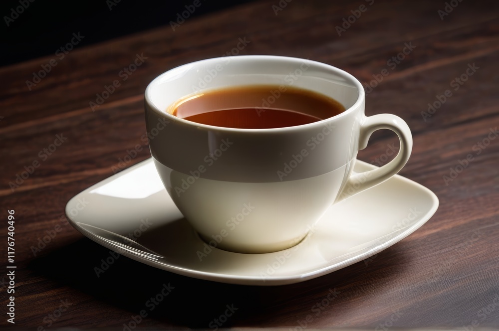 there is a cup of tea on a saucer on a table there is a cup of tea on a saucer on a table