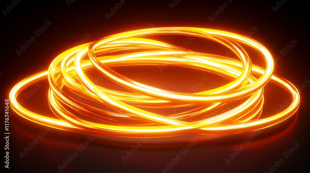 Glowing Orange Rings Abstract Art Design Glowing Orange Rings Abstract Art Design
