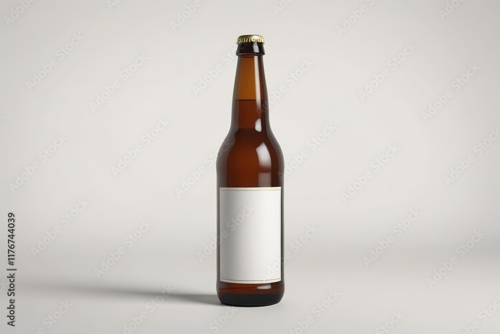 a close up of a beer bottle with a blank label on it a close up of a beer bottle with a blank label on it